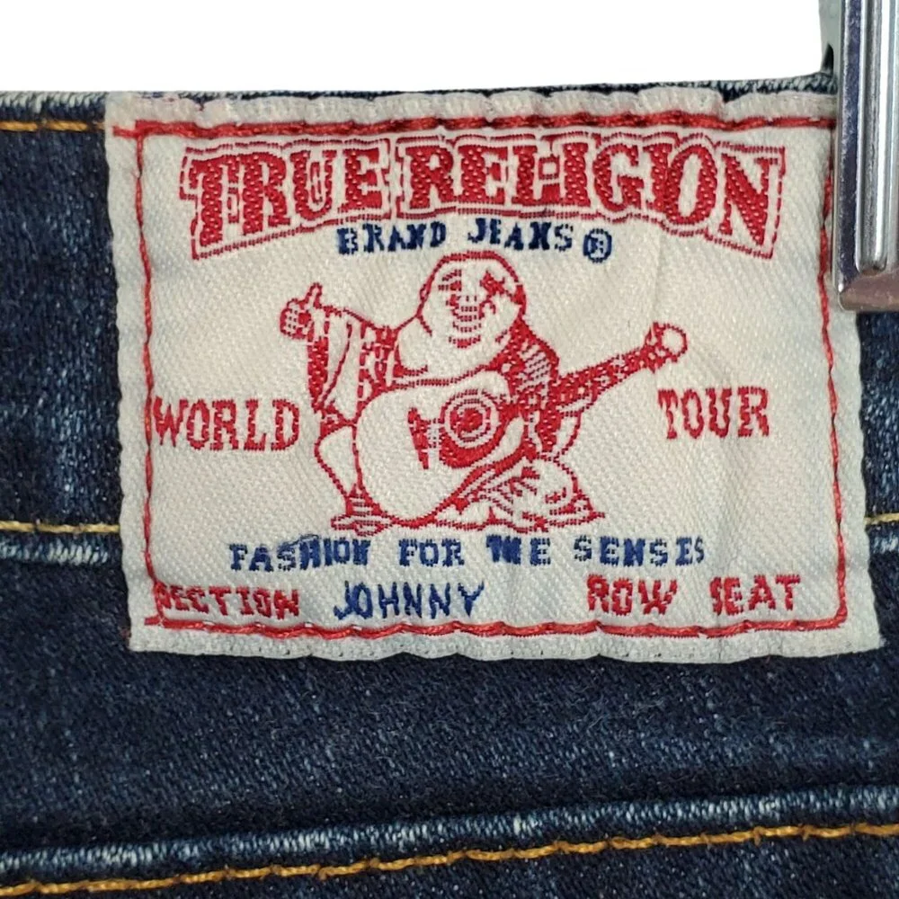 True Religion Women 28 Jeans Dark Low Rise Skinny Stretch Denim Classic Logo - Picture 4 of 13